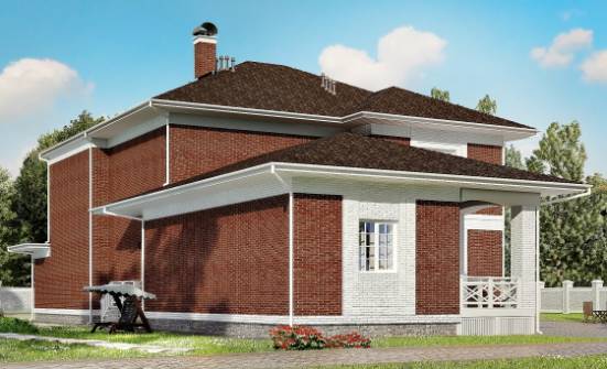 315-001-П Проект двухэтажного дома, гараж, просторный коттедж из кирпича Магас | Проекты домов от House Expert