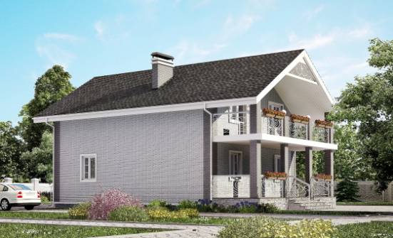 150-007-П Проект двухэтажного дома с мансардой, экономичный дом из газобетона Магас | Проекты домов от House Expert