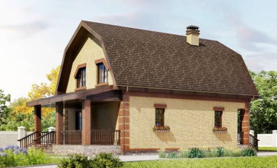 130-005-Л Проект двухэтажного дома с мансардой, красивый загородный дом из твинблока Назрань | Проекты домов от House Expert