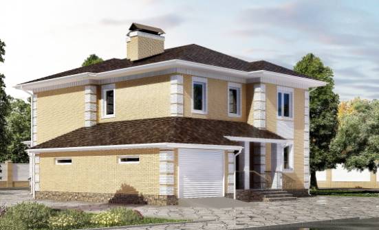 220-006-Л Проект двухэтажного дома, гараж, современный домик из поризованных блоков Магас | Проекты домов от House Expert