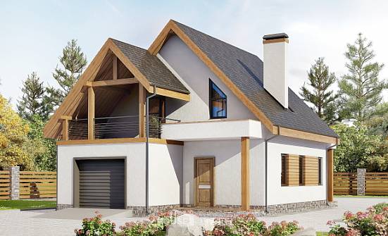 120-005-П Проект двухэтажного дома мансардой, гараж, современный дом из керамзитобетонных блоков Малгобек | Проекты домов от House Expert