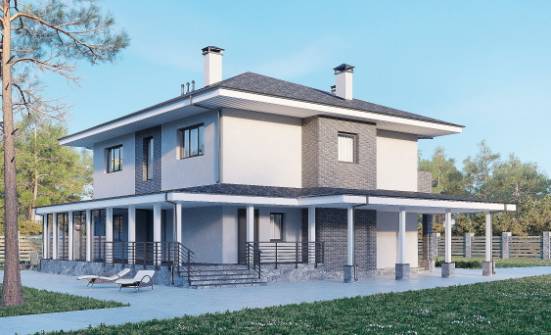 250-004-Л Проект двухэтажного дома, просторный коттедж из бризолита Малгобек | Проекты домов от House Expert