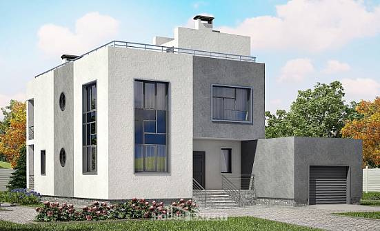 255-001-П Проект двухэтажного дома и гаражом, просторный загородный дом из поризованных блоков Назрань | Проекты домов от House Expert