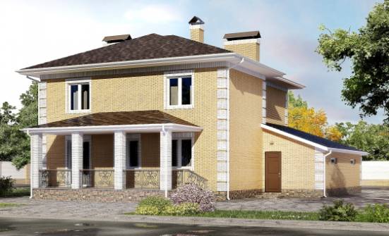 220-006-Л Проект двухэтажного дома, гараж, современный домик из поризованных блоков Магас | Проекты домов от House Expert