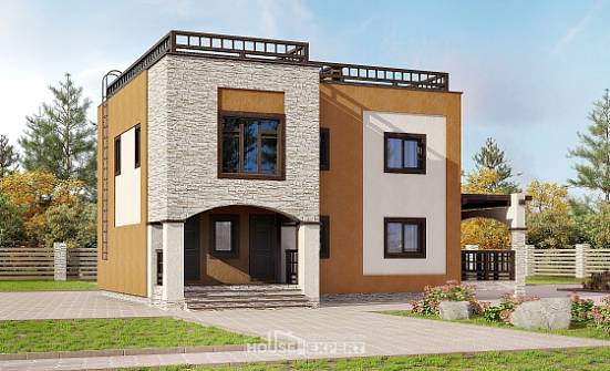 150-010-Л Проект двухэтажного дома, небольшой дом из кирпича Магас | Проекты домов от House Expert