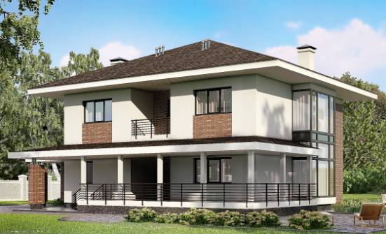 275-002-П Проект двухэтажного дома и гаражом, классический коттедж из кирпича Назрань | Проекты домов от House Expert