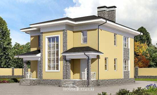 155-011-Л Проект двухэтажного дома, современный загородный дом из газобетона Назрань | Проекты домов от House Expert