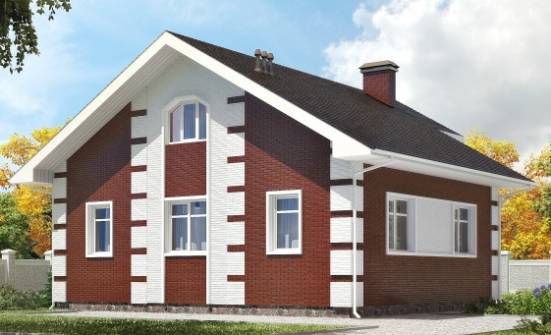 115-001-П Проект двухэтажного дома мансардой, красивый домик из газосиликатных блоков Малгобек | Проекты домов от House Expert