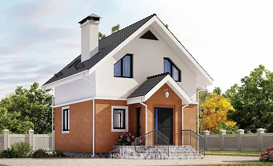 070-001-Л Проект двухэтажного дома мансардой, эконом дом из керамзитобетонных блоков Магас | Проекты домов от House Expert