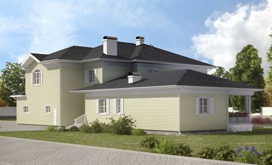 410-002-Л Проект двухэтажного дома, гараж, большой загородный дом из пеноблока Малгобек | Проекты домов от House Expert