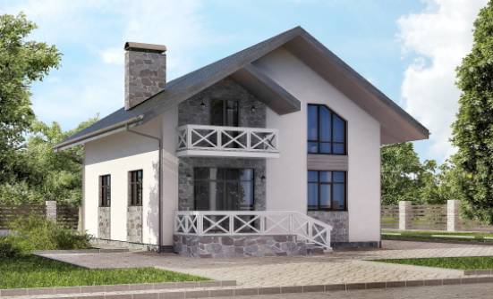 155-001-Л Проект двухэтажного дома с мансардой, гараж, небольшой коттедж из арболита Назрань | Проекты домов от House Expert