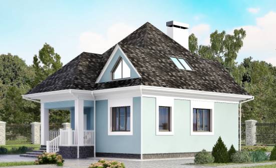 110-001-Л Проект двухэтажного дома мансардой, небольшой загородный дом из теплоблока Назрань | Проекты домов от House Expert