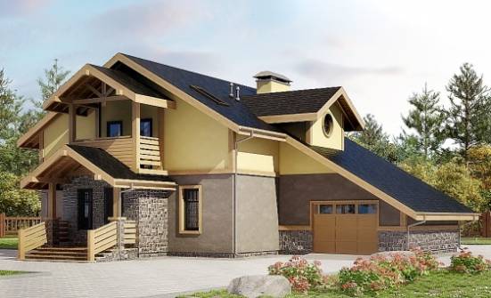 180-011-П Проект двухэтажного дома с мансардным этажом, гараж, доступный домик из блока Магас | Проекты домов от House Expert
