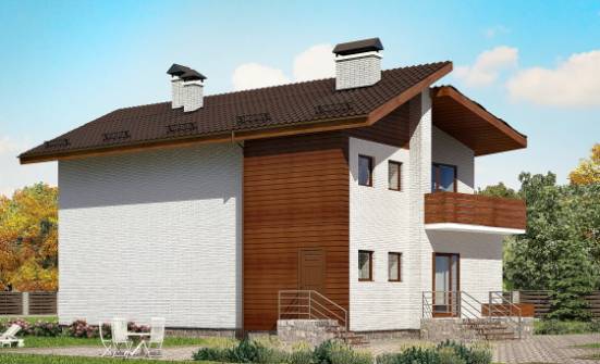 180-009-П Проект двухэтажного дома с мансардным этажом, простой коттедж из кирпича Малгобек | Проекты домов от House Expert