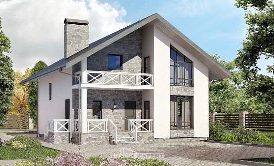 155-001-Л Проект двухэтажного дома с мансардой, гараж, небольшой коттедж из арболита Назрань | Проекты домов от House Expert