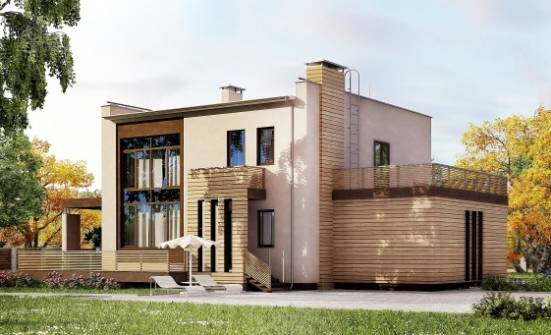 220-003-Л Проект двухэтажного дома, гараж, простой домик из твинблока Назрань | Проекты домов от House Expert