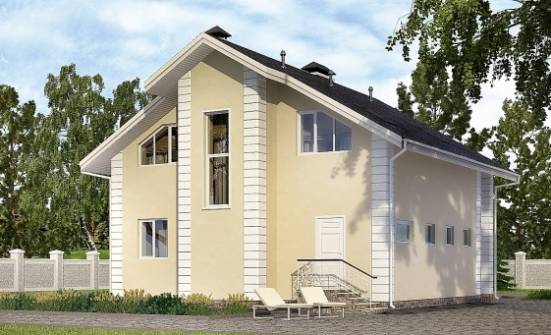 150-002-Л Проект двухэтажного дома мансардой и гаражом, классический коттедж из бризолита Малгобек | Проекты домов от House Expert