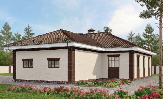 160-015-П Проект одноэтажного дома, гараж, бюджетный дом из газобетона Назрань | Проекты домов от House Expert
