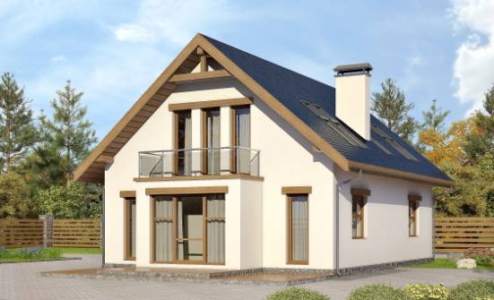155-012-П Проект двухэтажного дома с мансардой, уютный домик из поризованных блоков Назрань | Проекты домов от House Expert