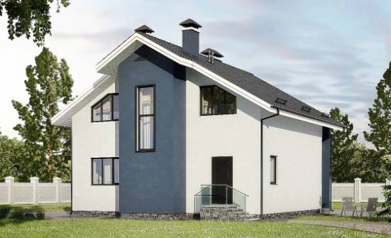 150-005-П Проект двухэтажного дома с мансардой, доступный домик из газосиликатных блоков Назрань | Проекты домов от House Expert