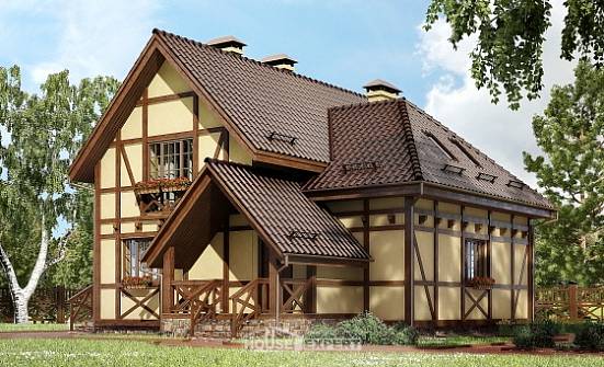 160-003-П Проект двухэтажного дома с мансардой, небольшой загородный дом из поризованных блоков Назрань | Проекты домов от House Expert