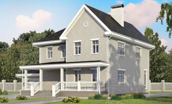 190-001-Л Проект двухэтажного дома и гаражом, средний загородный дом из кирпича Назрань | Проекты домов от House Expert