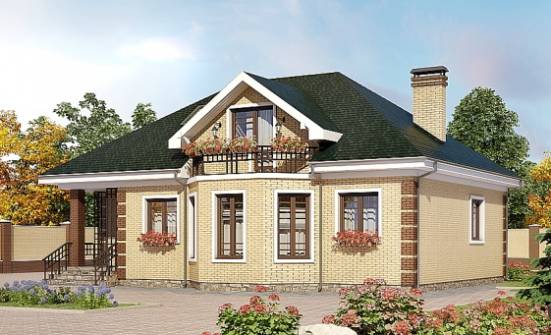 150-013-Л Проект двухэтажного дома с мансардой, экономичный дом из кирпича Малгобек | Проекты домов от House Expert