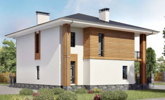 180-015-П Проект двухэтажного дома, скромный коттедж из теплоблока Назрань | Проекты домов от House Expert