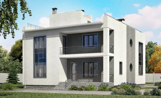 255-001-П Проект двухэтажного дома и гаражом, просторный загородный дом из поризованных блоков Назрань | Проекты домов от House Expert