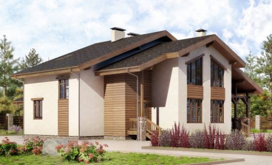 240-003-П Проект двухэтажного дома мансардой, просторный коттедж из кирпича Малгобек | Проекты домов от House Expert