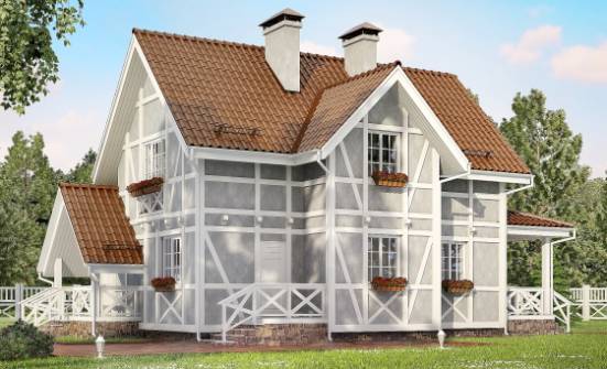 160-003-Л Проект двухэтажного дома мансардой, недорогой дом из газобетона Малгобек | Проекты домов от House Expert