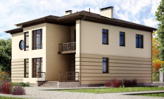 300-006-П Проект двухэтажного дома и гаражом, красивый загородный дом из кирпича Назрань | Проекты домов от House Expert
