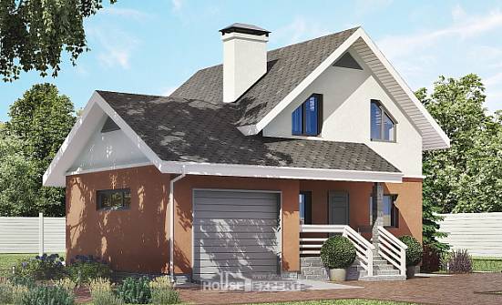 120-002-Л Проект двухэтажного дома с мансардой и гаражом, уютный дом из твинблока Магас | Проекты домов от House Expert