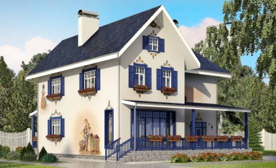 180-003-П Проект двухэтажного дома, красивый коттедж из кирпича Магас | Проекты домов от House Expert
