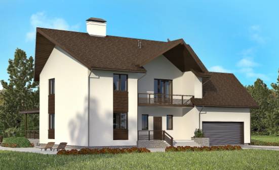 300-002-П Проект двухэтажного дома мансардой, гараж, классический коттедж из газосиликатных блоков Назрань | Проекты домов от House Expert
