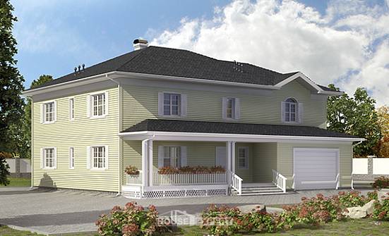 410-002-Л Проект двухэтажного дома, гараж, большой загородный дом из пеноблока Малгобек | Проекты домов от House Expert