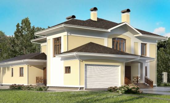 375-002-Л Проект двухэтажного дома, гараж, красивый загородный дом из кирпича Магас | Проекты домов от House Expert