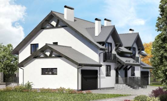 290-003-П Проект двухэтажного дома мансардой, огромный коттедж из газобетона Малгобек | Проекты домов от House Expert
