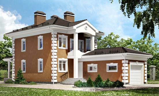 150-006-П Проект двухэтажного дома и гаражом, простой загородный дом из газосиликатных блоков Малгобек | Проекты домов от House Expert