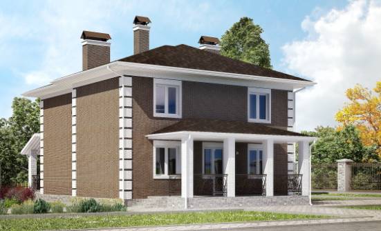 185-002-П Проект двухэтажного дома, бюджетный загородный дом из теплоблока Малгобек | Проекты домов от House Expert