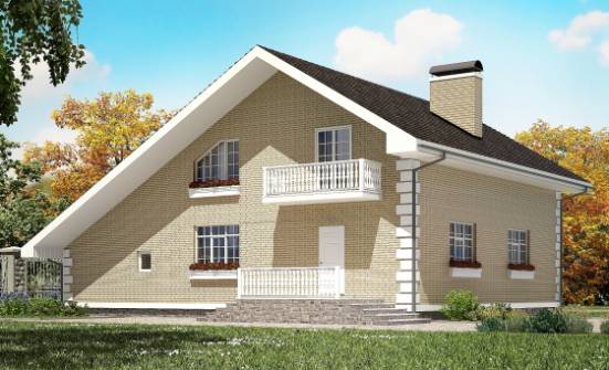 190-005-П Проект двухэтажного дома с мансардой и гаражом, современный коттедж из теплоблока Магас | Проекты домов от House Expert