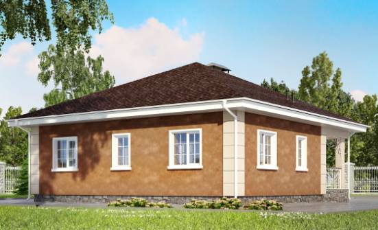 100-001-Л Проект одноэтажного дома, бюджетный коттедж из пеноблока Назрань | Проекты домов от House Expert