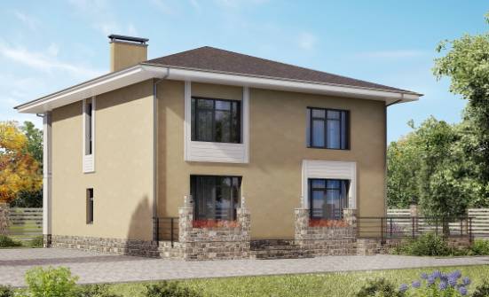 180-015-Л Проект двухэтажного дома, компактный загородный дом из твинблока Малгобек | Проекты домов от House Expert