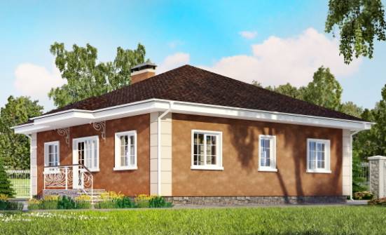 100-001-Л Проект одноэтажного дома, бюджетный коттедж из пеноблока Назрань | Проекты домов от House Expert