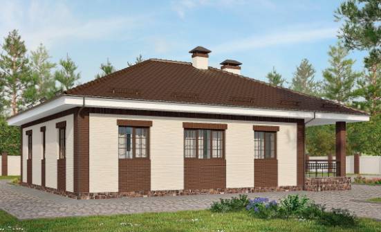 160-015-П Проект одноэтажного дома, гараж, бюджетный дом из газобетона Назрань | Проекты одноэтажных домов от House Expert