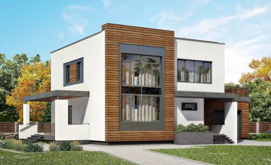 220-003-П Проект двухэтажного дома, гараж, классический домик из поризованных блоков Малгобек | Проекты домов от House Expert