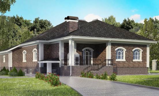 490-001-П Проект трехэтажного дома с мансардным этажом, гараж, уютный загородный дом из кирпича Малгобек | Проекты домов от House Expert