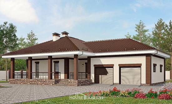 160-015-П Проект одноэтажного дома, гараж, бюджетный дом из газобетона Назрань | Проекты домов от House Expert