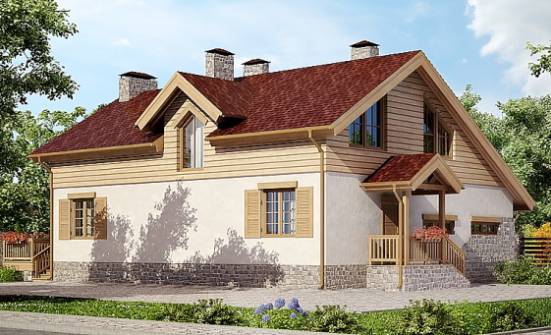 165-002-П Проект двухэтажного дома мансардный этаж и гаражом, классический домик из бризолита Назрань | Проекты домов от House Expert