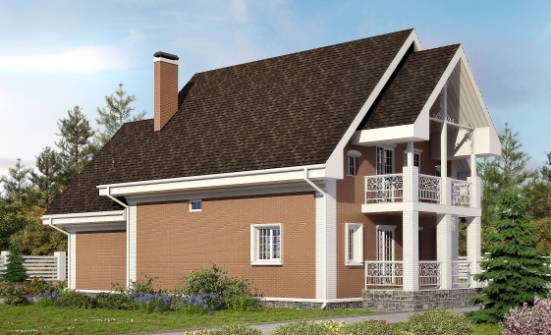 185-003-П Проект двухэтажного дома мансардой, гараж, просторный домик из керамзитобетонных блоков Малгобек | Проекты домов от House Expert